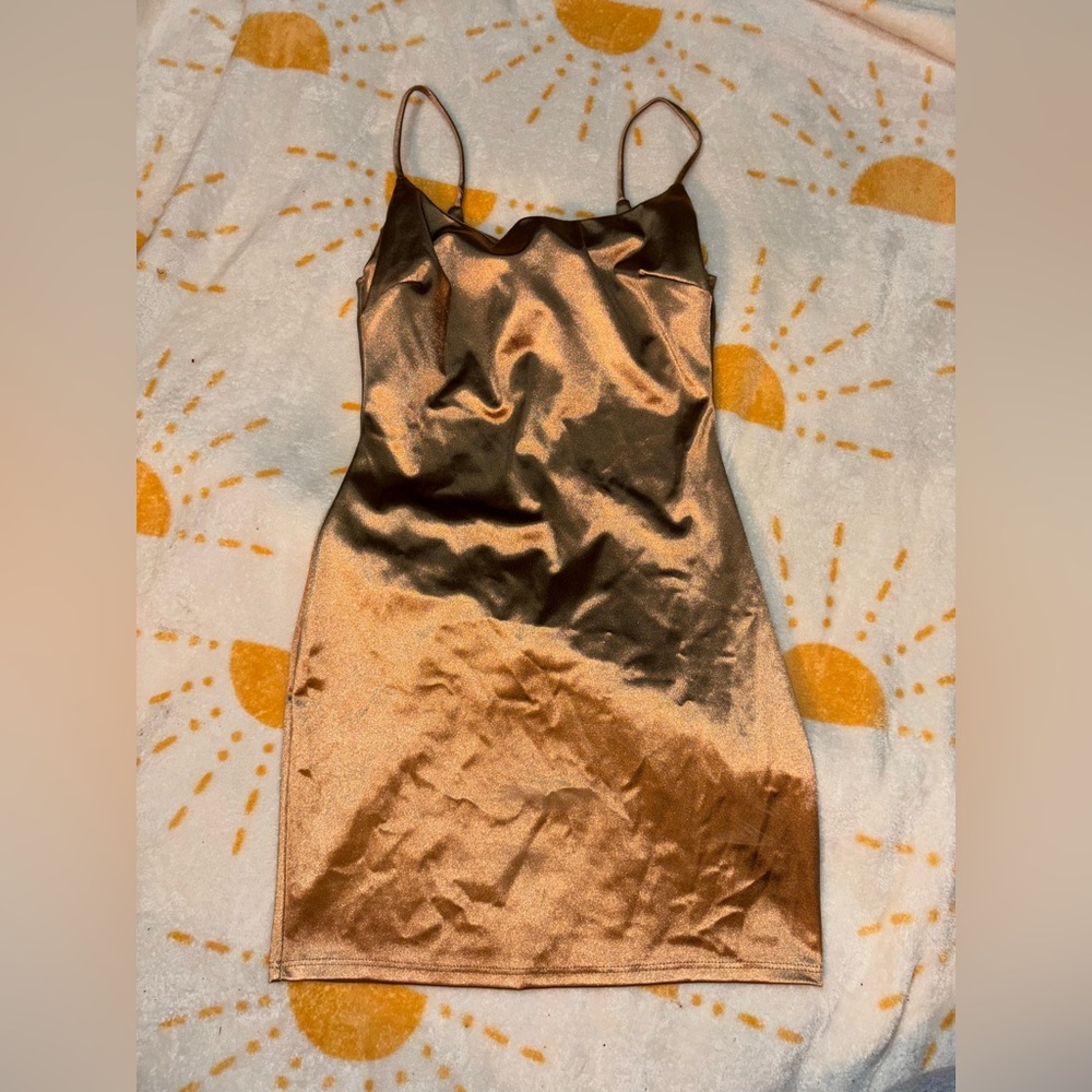 Windsor Gold Satin Slip Dress